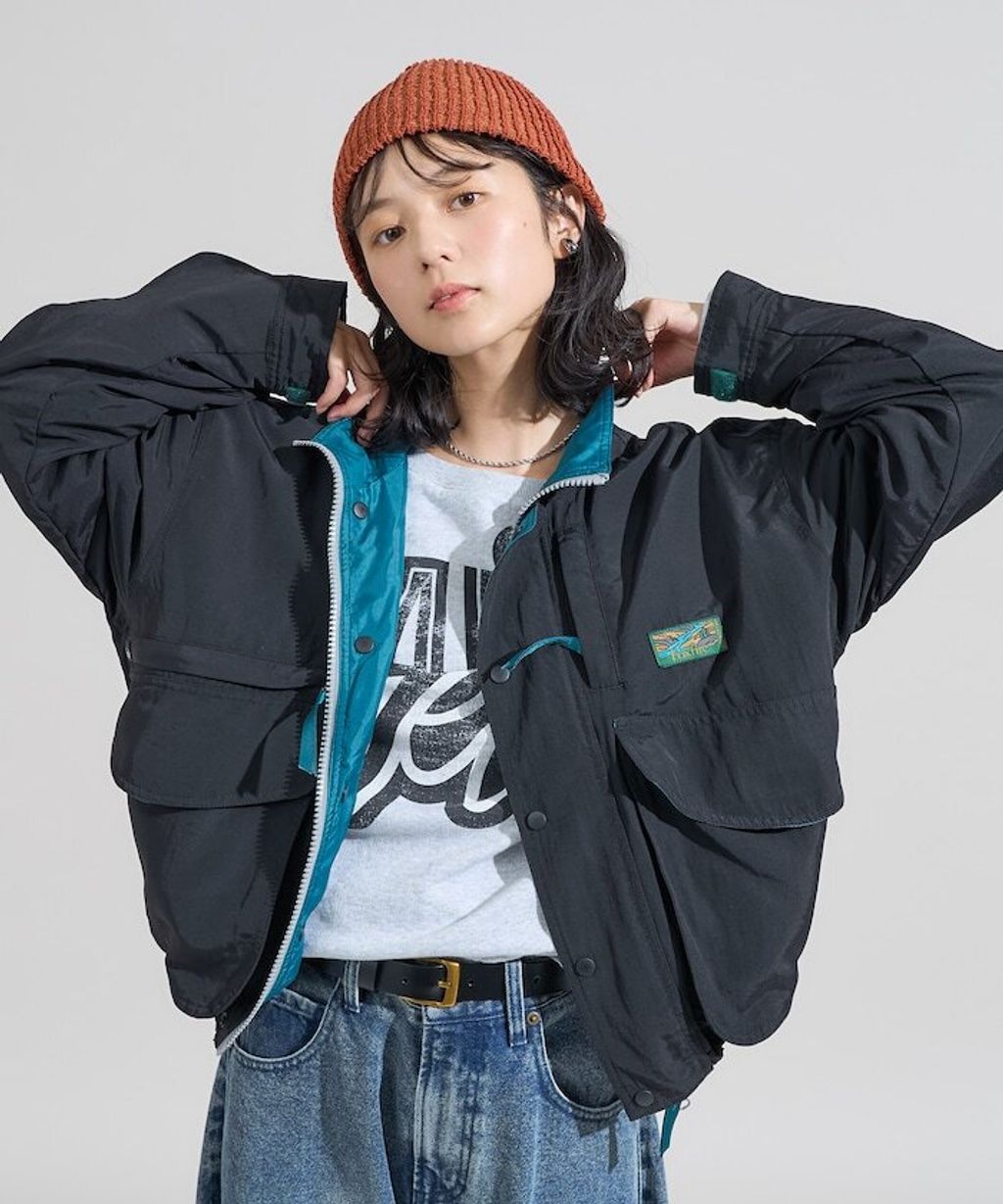 Foxfire × FREAKS STORE 雙拉鍊短版復古風尼龍外套_2
