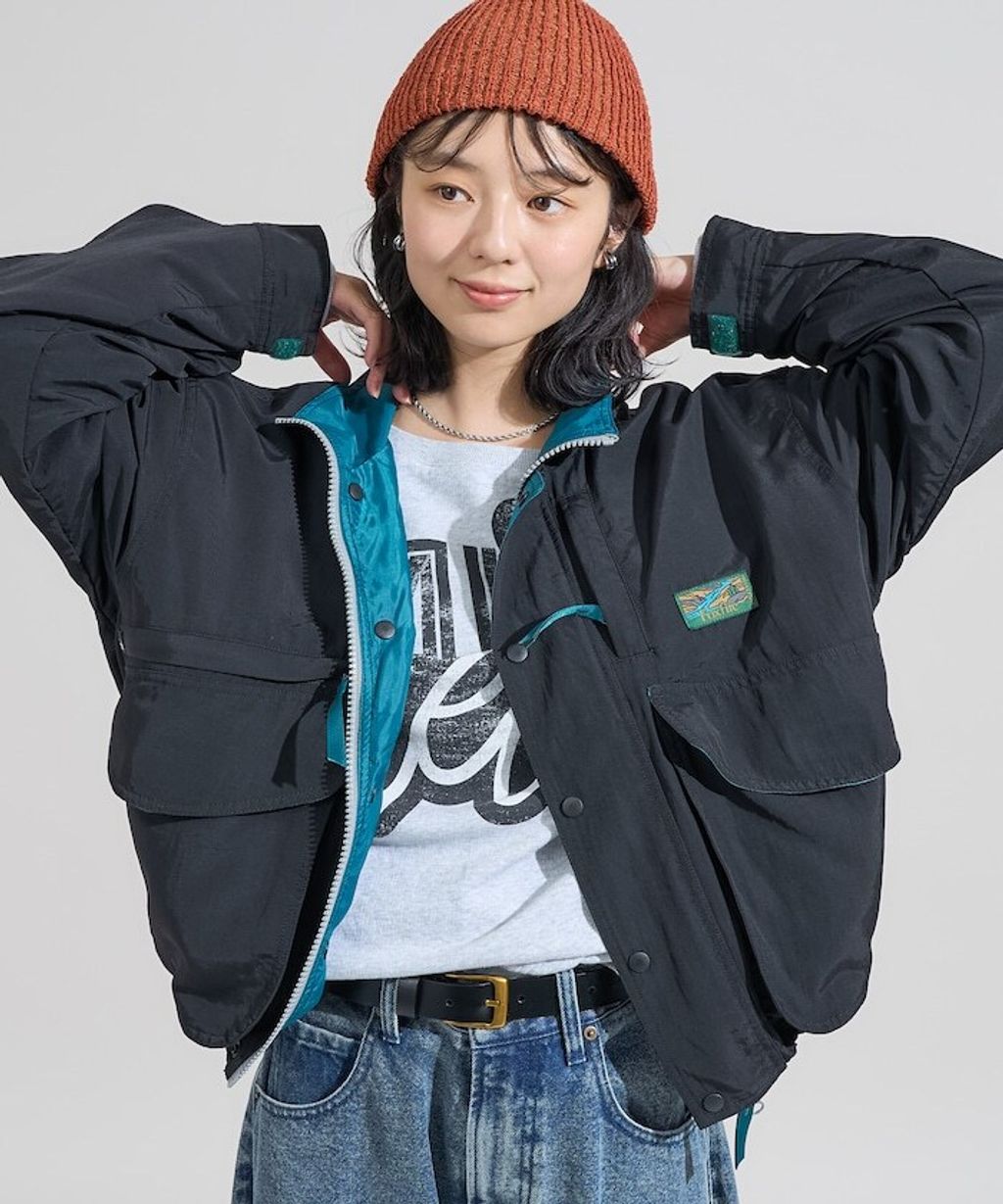 Foxfire × FREAKS STORE 雙拉鍊短版復古風尼龍外套_35
