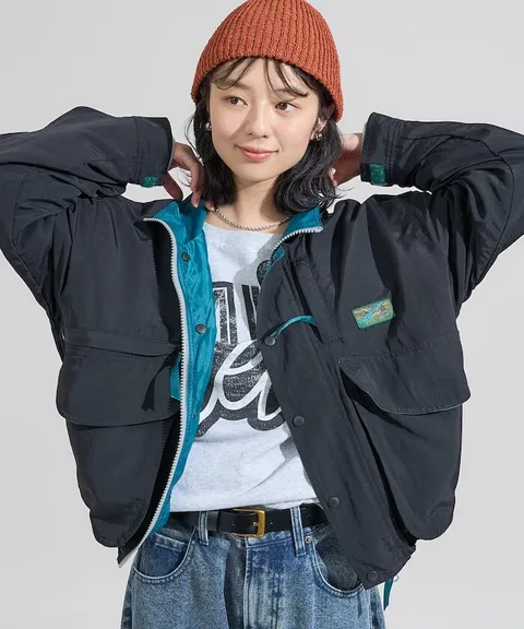 Foxfire × FREAKS STORE 雙拉鍊短版復古風尼龍外套_35
