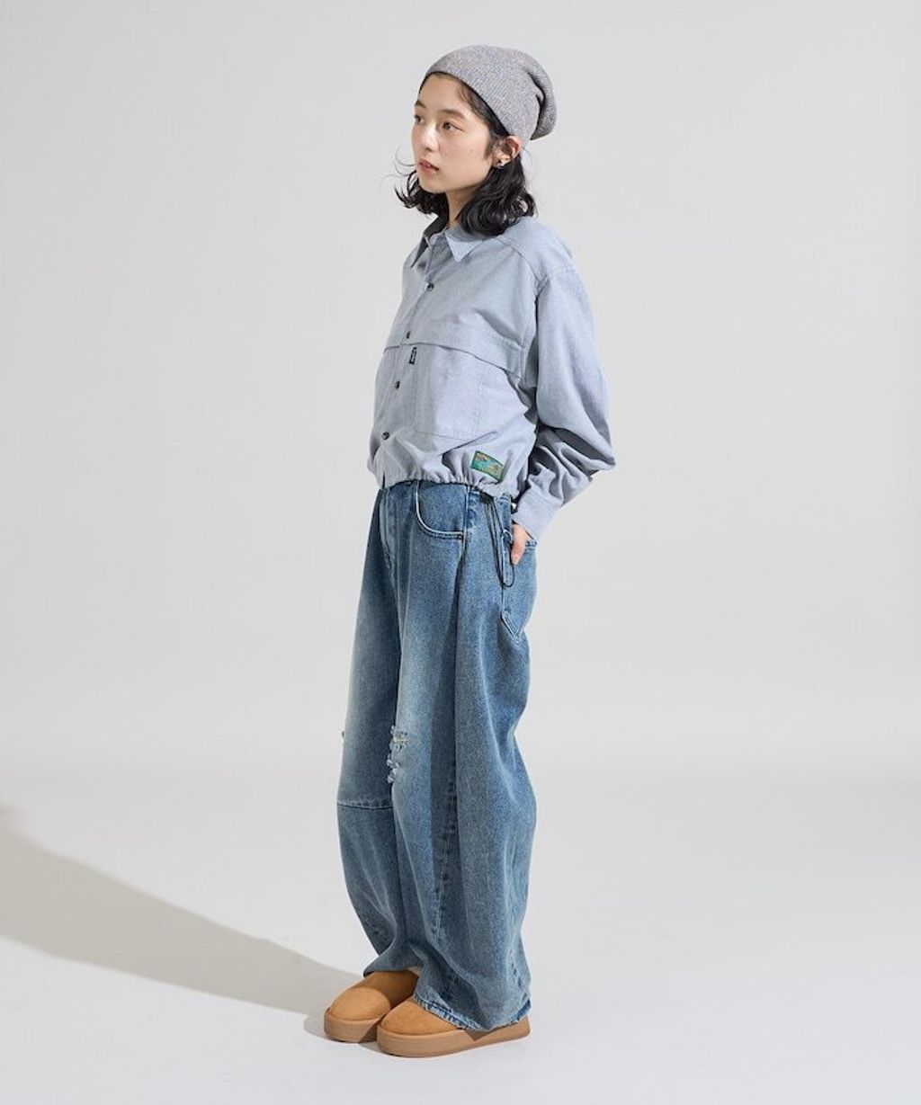 Foxfire × FREAKS STORE 牛津布短版下擺抽繩口袋襯衫_7