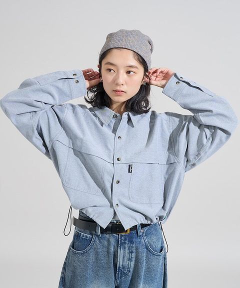 Foxfire × FREAKS STORE 牛津布短版下擺抽繩口袋襯衫_10