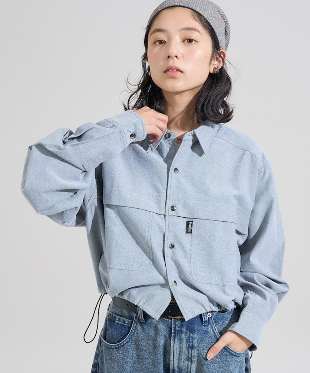 Foxfire × FREAKS STORE 牛津布短版下擺抽繩口袋襯衫_1