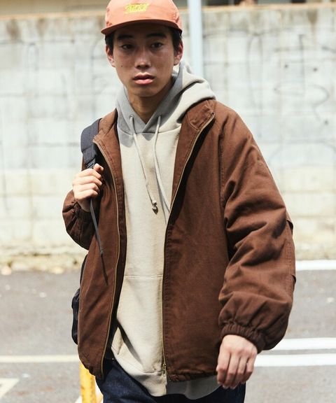 FREAKS STORE 寬版立領鴨絨中綿水洗工裝外套_44