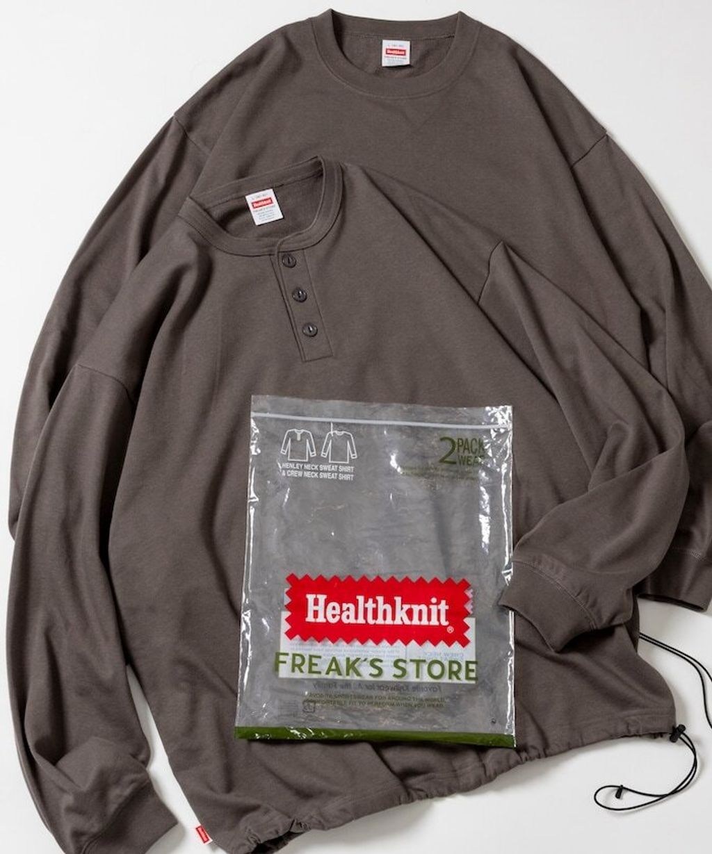 FREAKS STORE Healthknit 圓領及亨利領薄長袖上衣套組(一套2入)_2