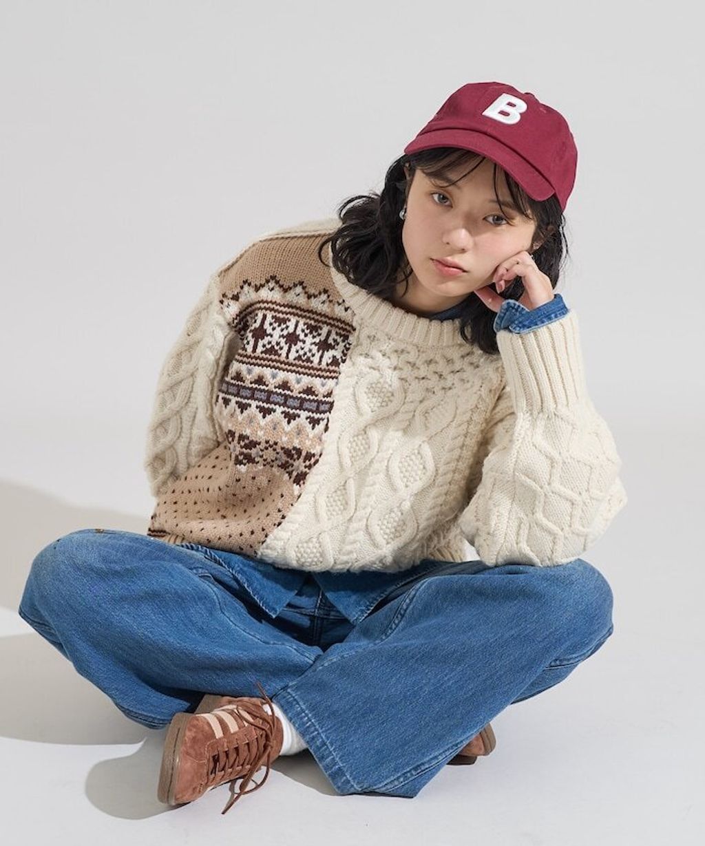FREAKS STORE 拼接麻花古著感針織毛衣_8