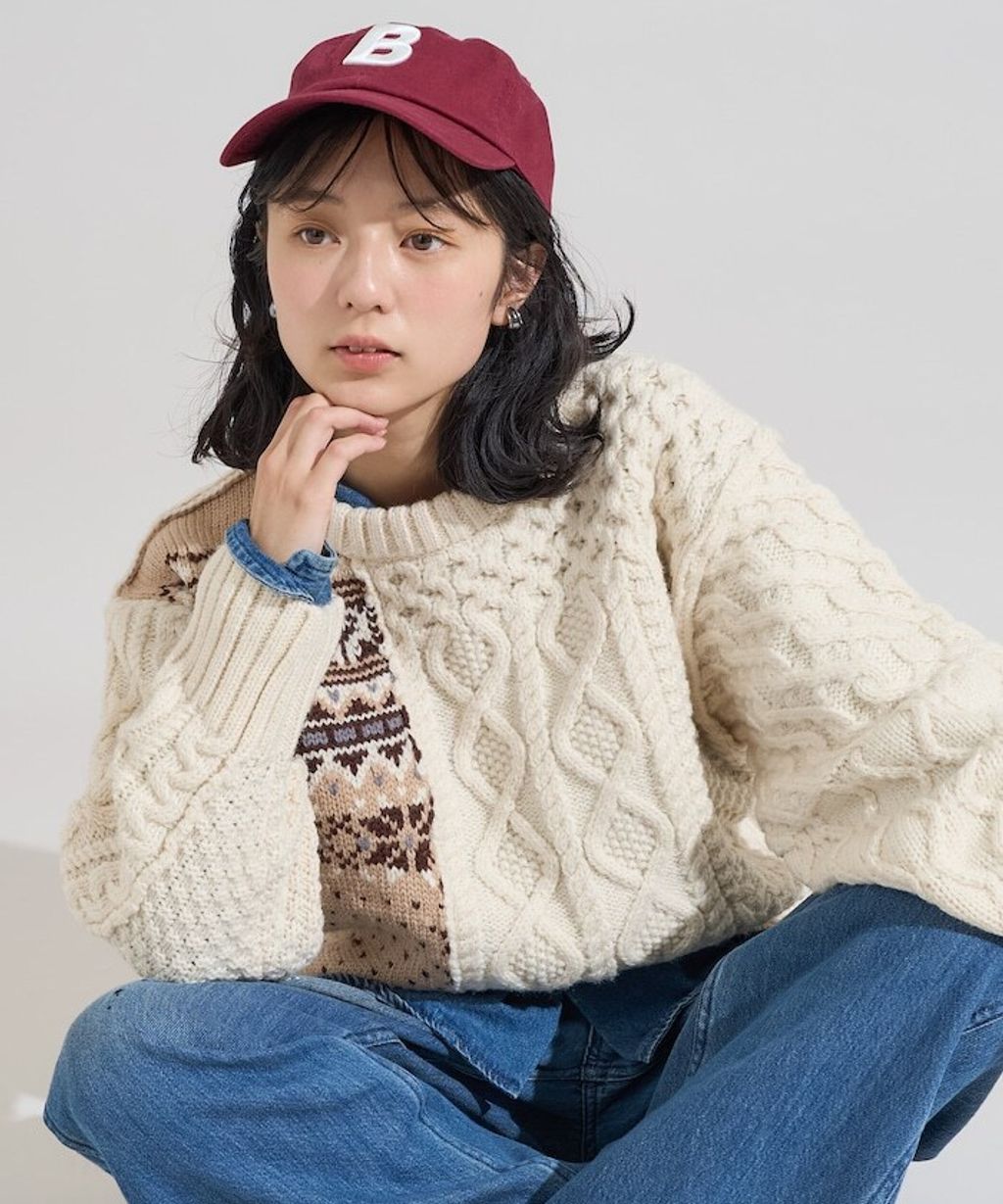 FREAKS STORE 拼接麻花古著感針織毛衣_13