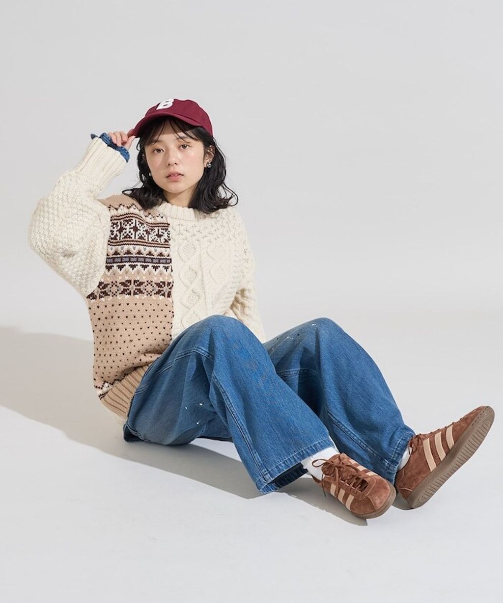 FREAKS STORE 拼接麻花古著感針織毛衣_3