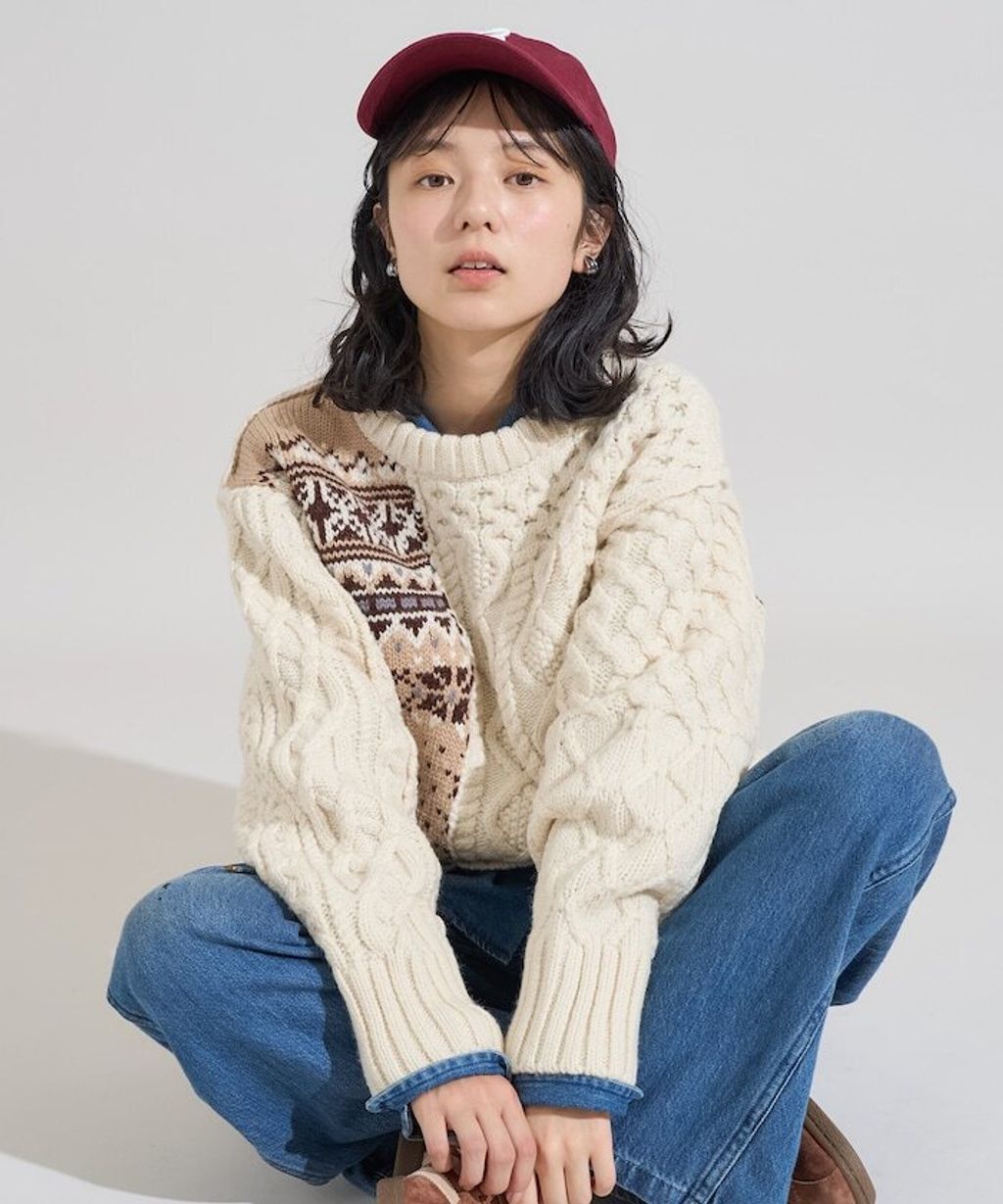FREAKS STORE 拼接麻花古著感針織毛衣_12
