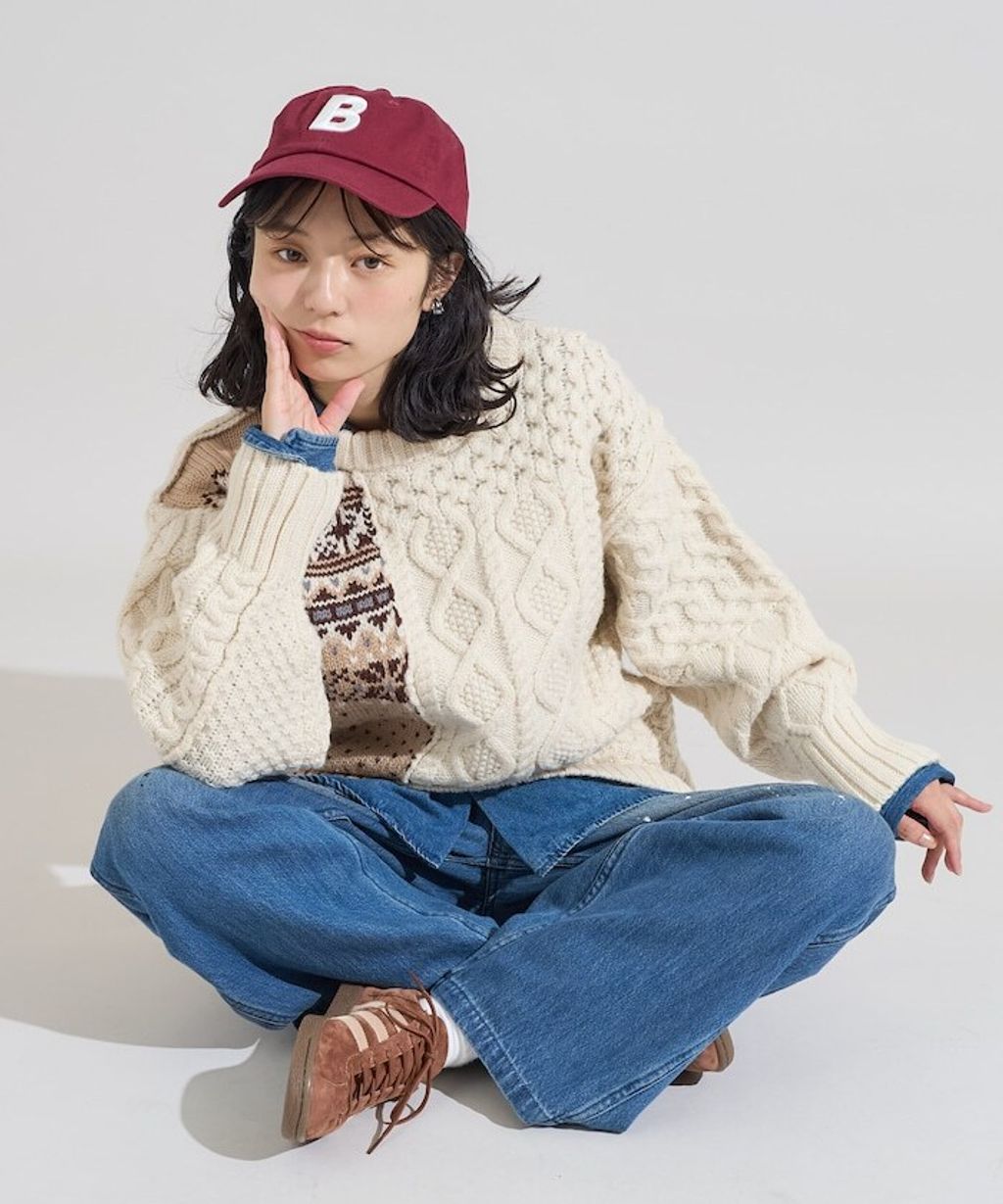 FREAKS STORE 拼接麻花古著感針織毛衣_7