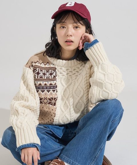 FREAKS STORE 拼接麻花古著感針織毛衣_10