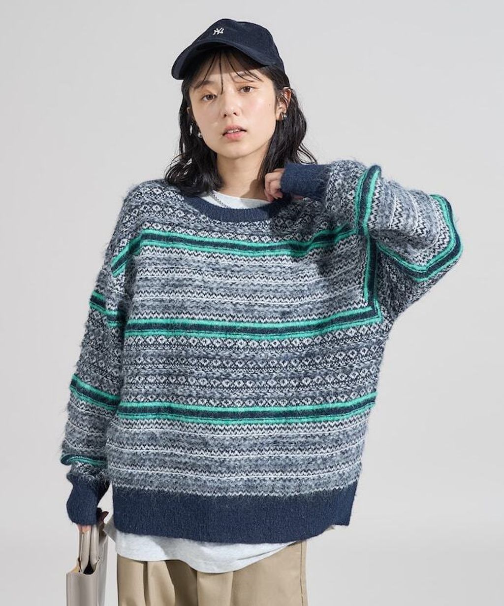 FREAKS STORE 多色拼接幾何針織毛衣_3