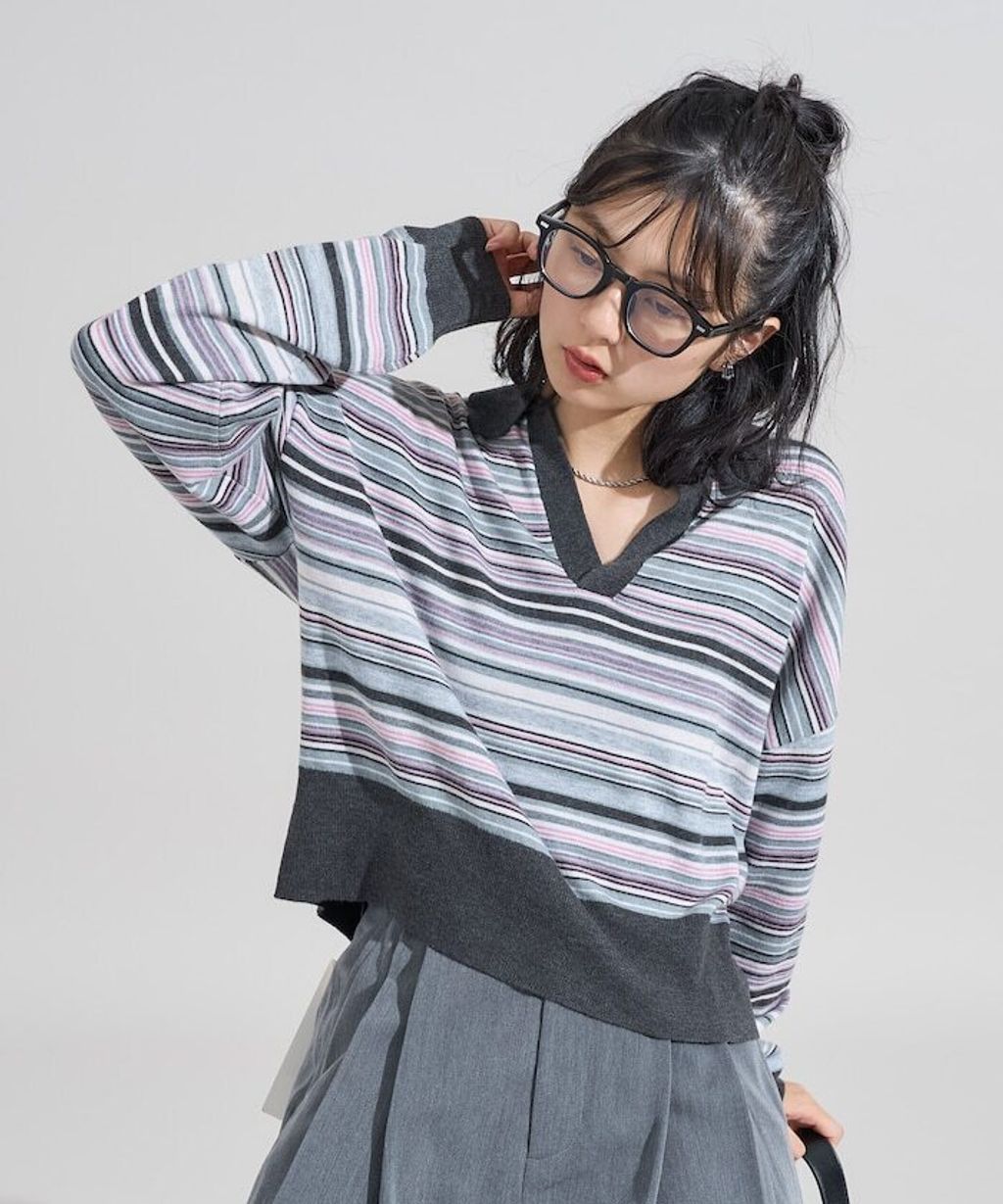 FREAKS STORE 短版開襟POLO領薄針織上衣_25