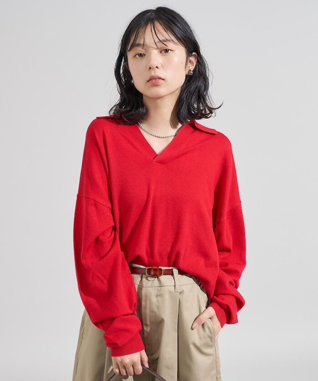 FREAKS STORE 短版開襟POLO領薄針織上衣_3