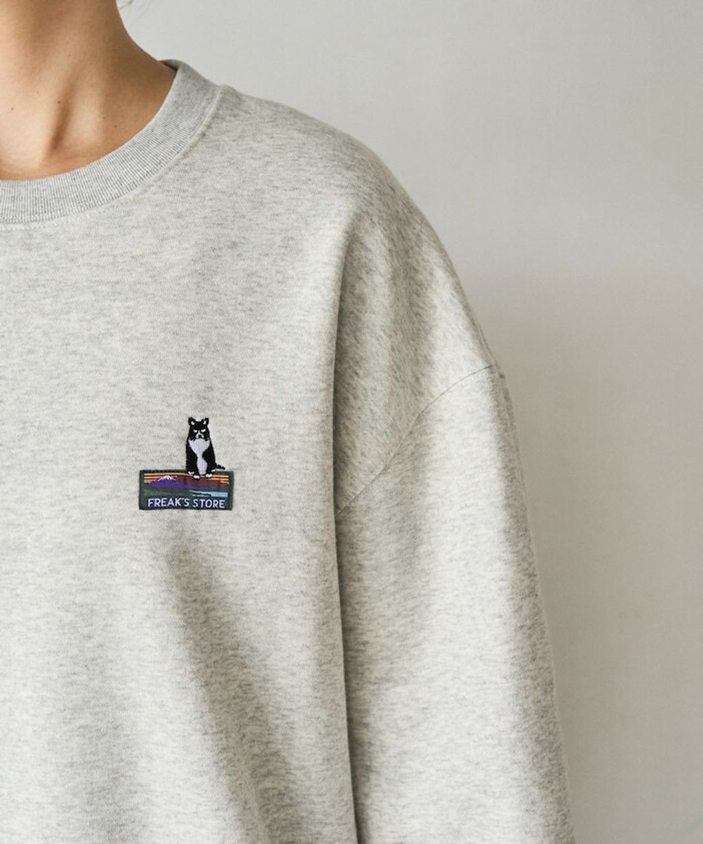 FREAKS STORE 動物刺繡logo定番素色刷毛大學T_40