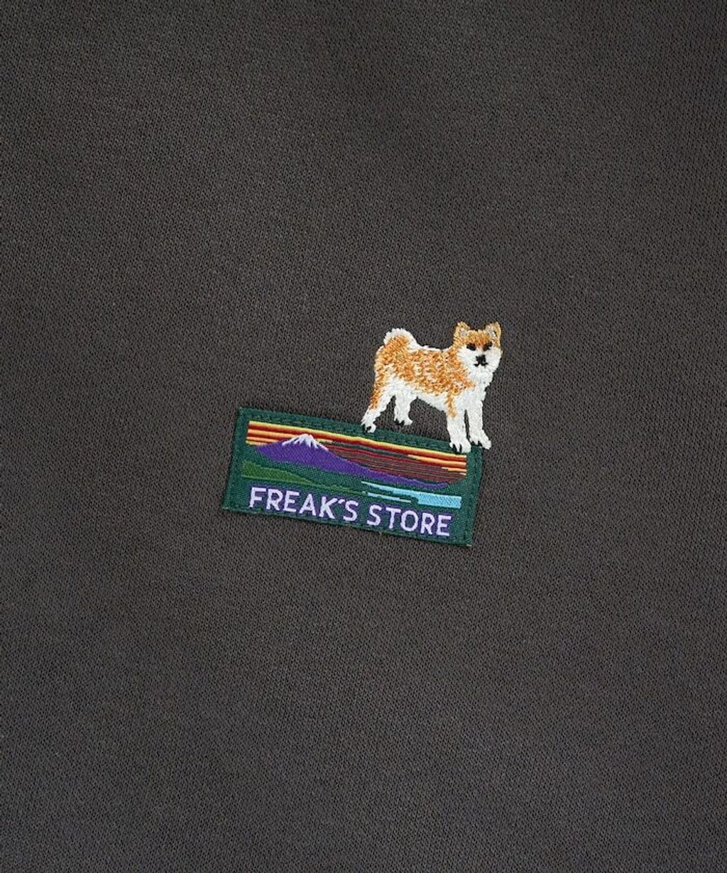 FREAKS STORE 動物刺繡logo定番素色刷毛大學T_35