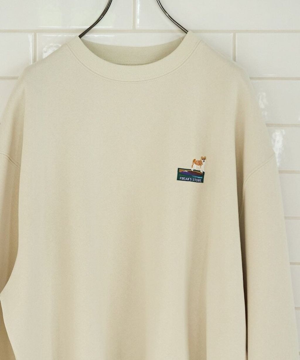 FREAKS STORE 動物刺繡logo定番素色刷毛大學T_23