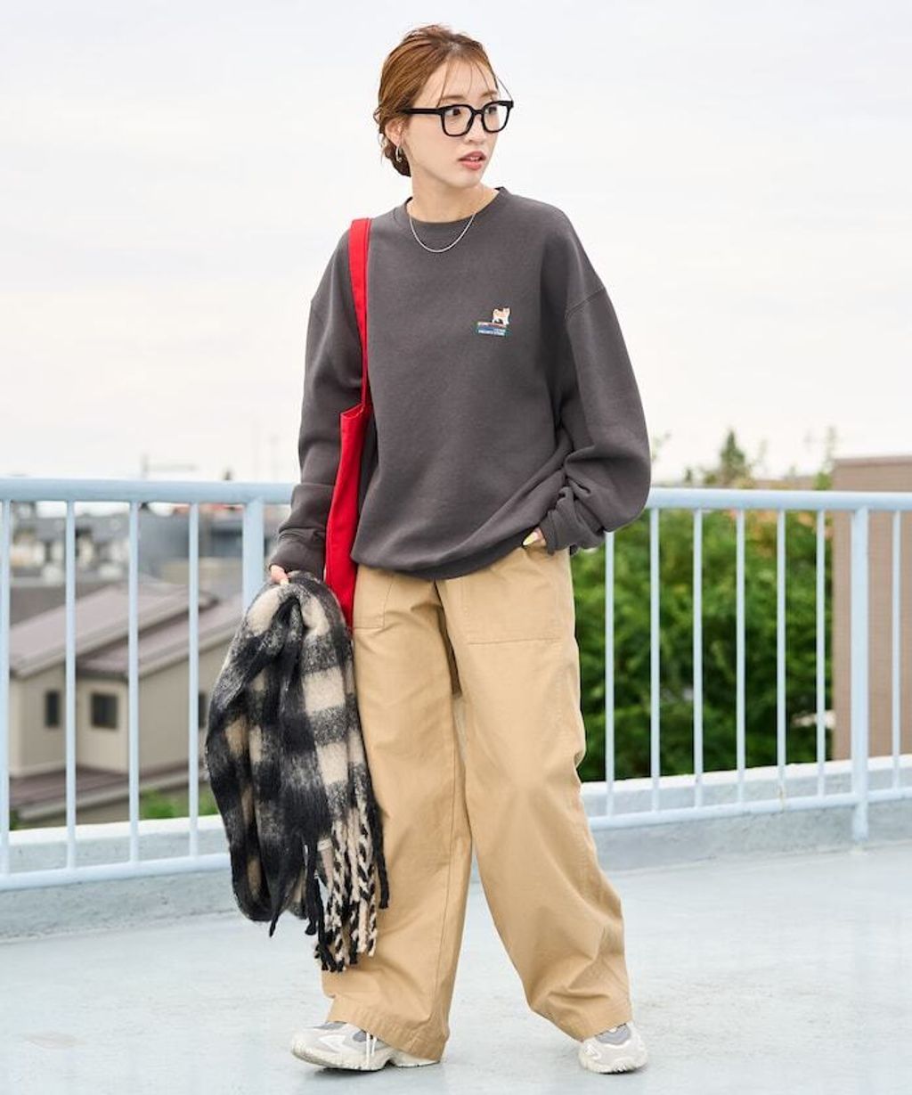 FREAKS STORE 動物刺繡logo定番素色刷毛大學T_31