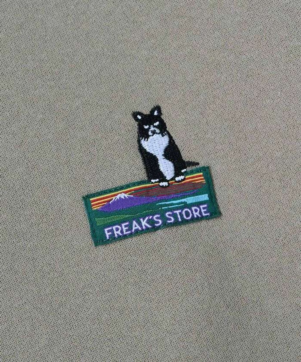 FREAKS STORE 動物刺繡logo定番素色刷毛大學T_22