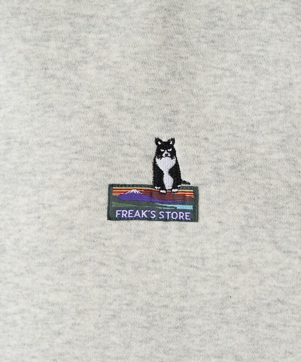 FREAKS STORE 動物刺繡logo定番素色刷毛大學T_13