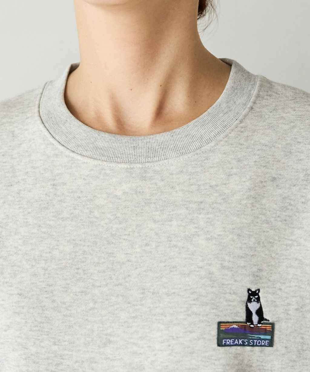 FREAKS STORE 動物刺繡logo定番素色刷毛大學T_39