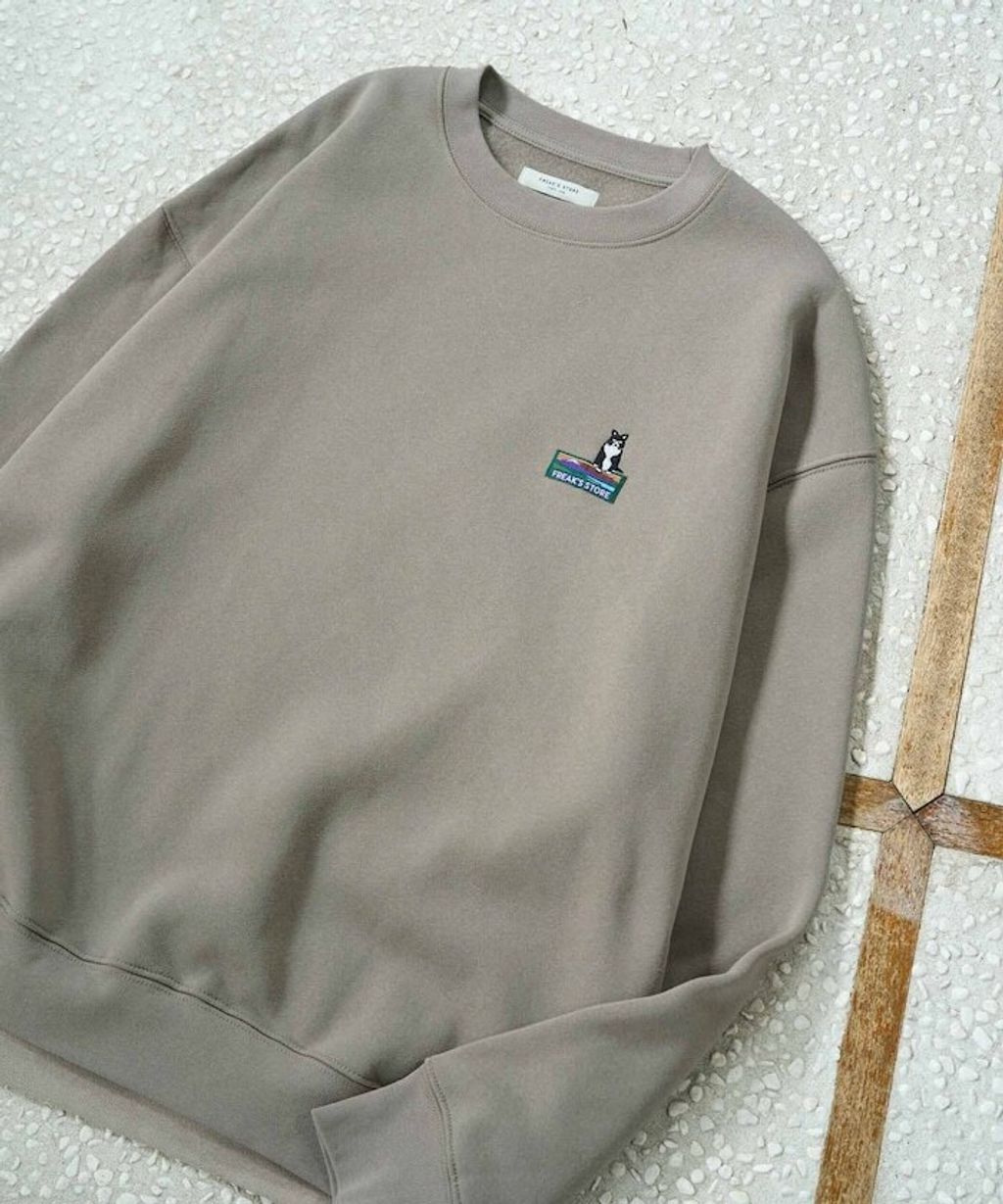 FREAKS STORE 動物刺繡logo定番素色刷毛大學T_20