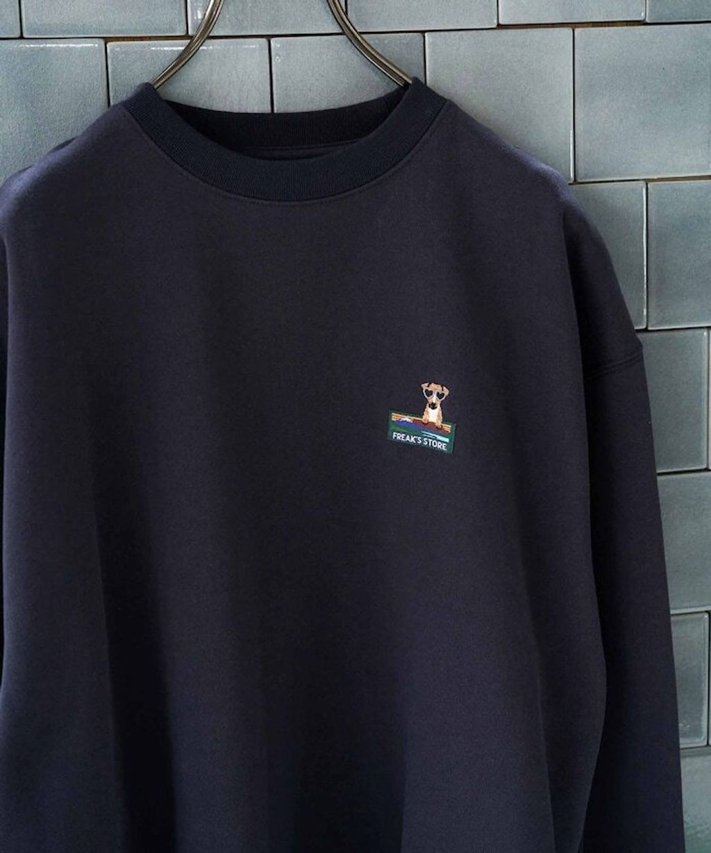 FREAKS STORE 動物刺繡logo定番素色刷毛大學T_6