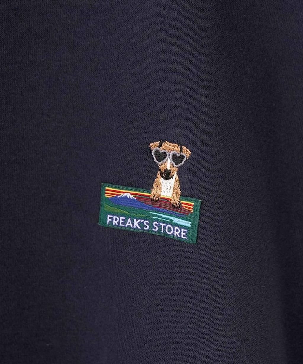 FREAKS STORE 動物刺繡logo定番素色刷毛大學T_28