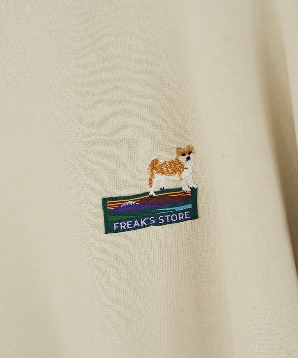 FREAKS STORE 動物刺繡logo定番素色刷毛大學T_25