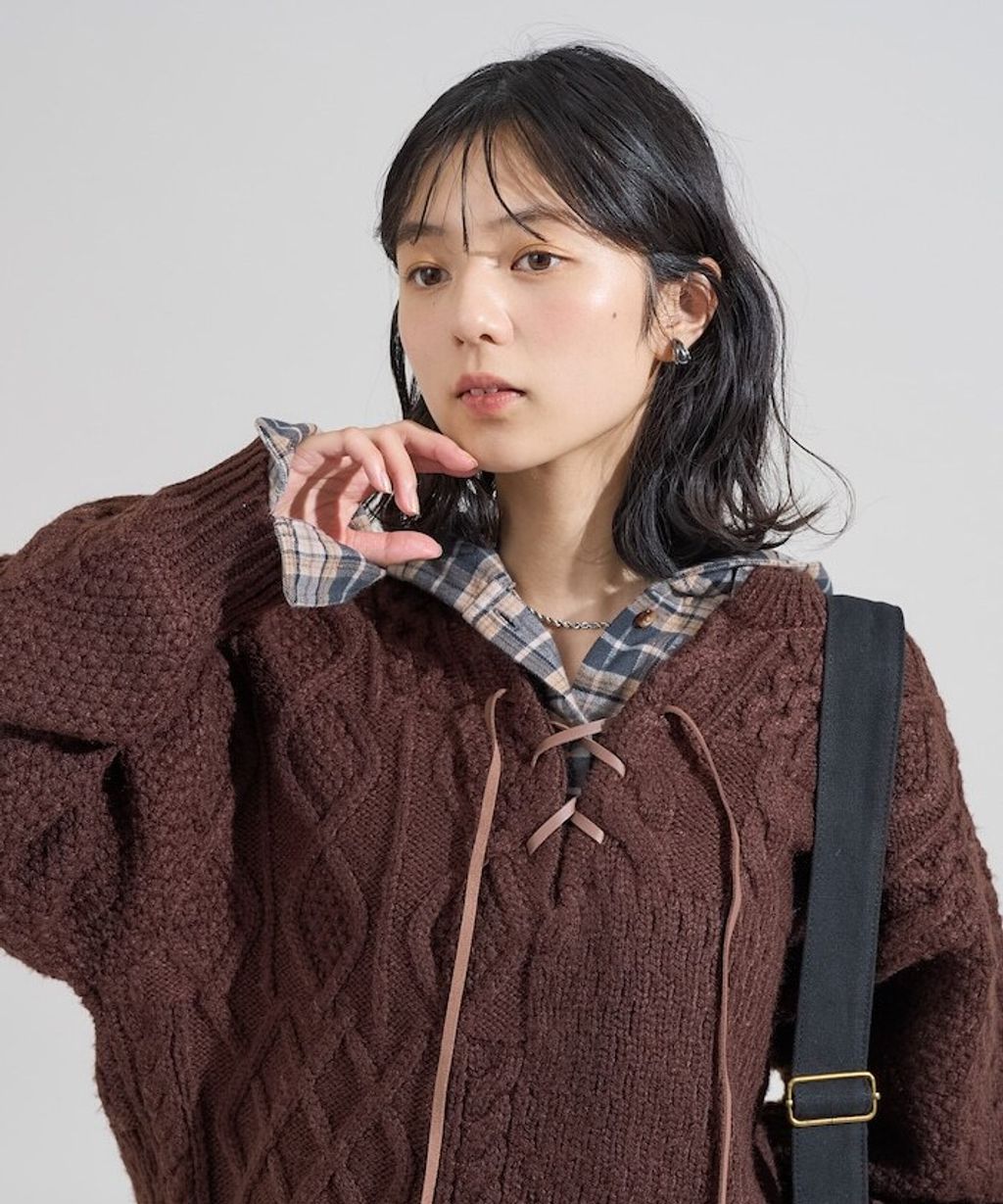 FREAKS STORE 前後兩穿編織綁帶針織衫_2