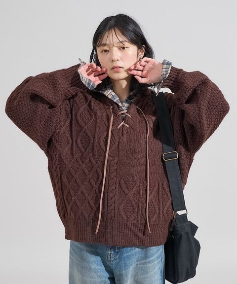 FREAKS STORE 前後兩穿編織綁帶針織衫_9
