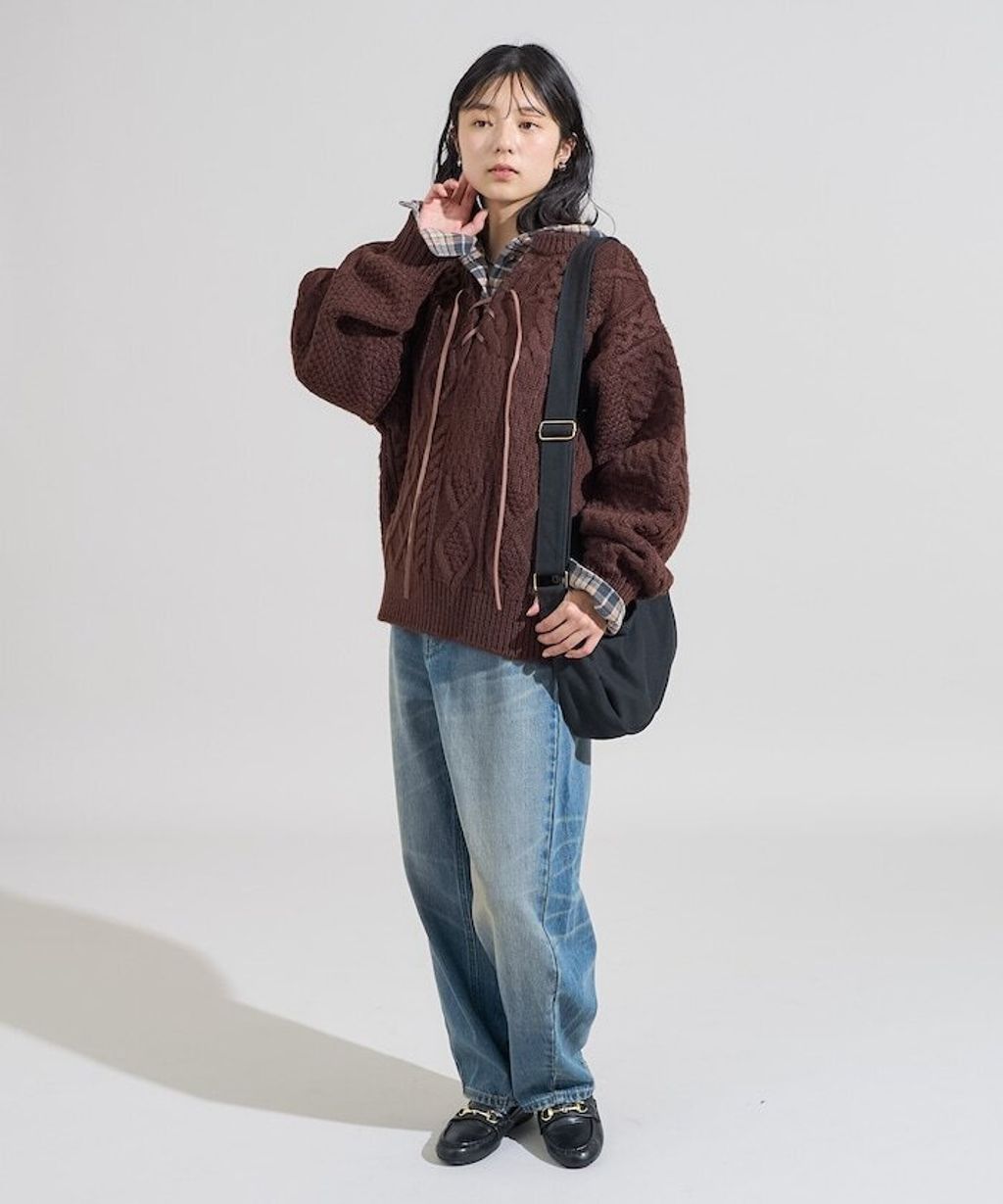FREAKS STORE 前後兩穿編織綁帶針織衫_5