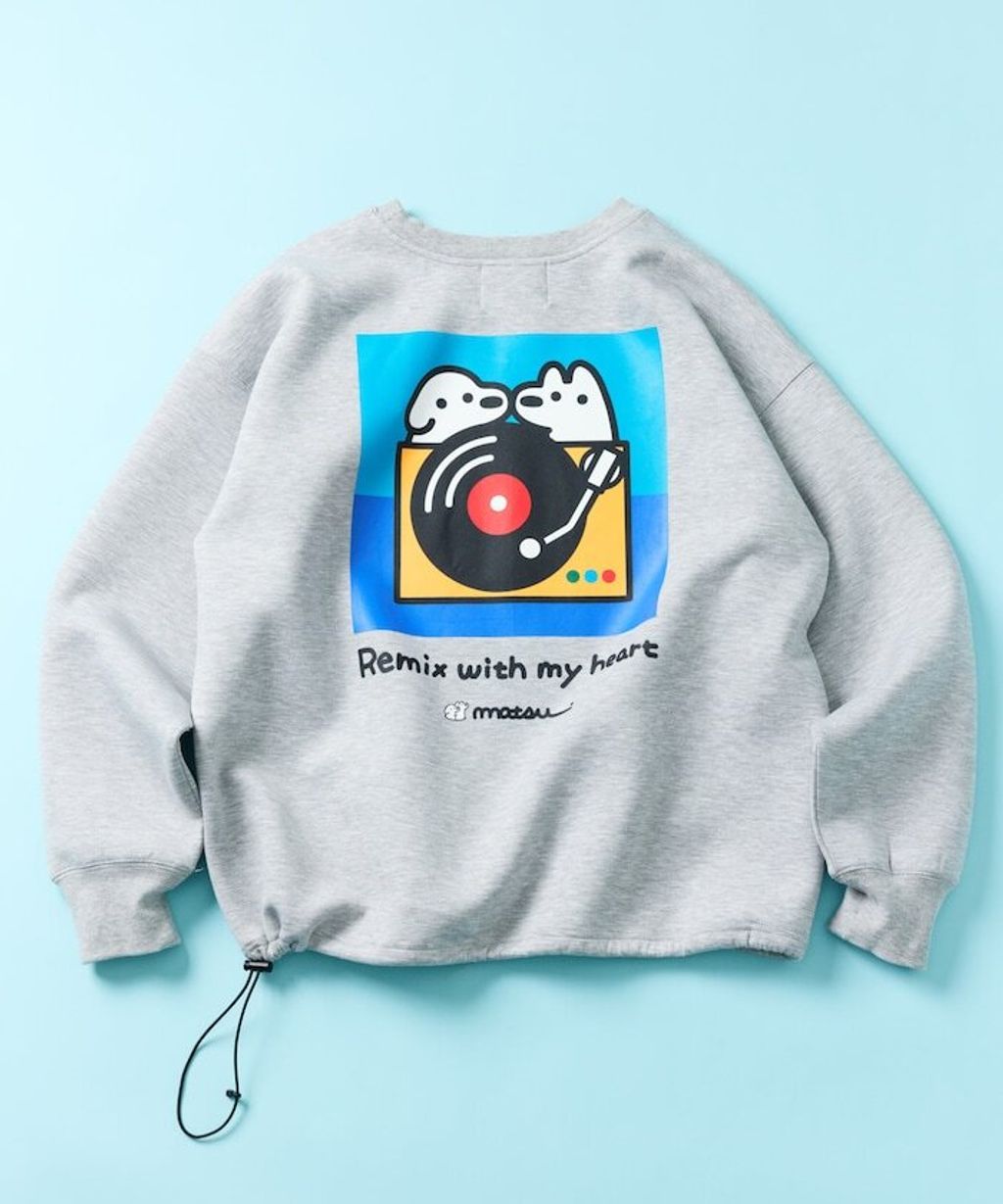 matsui×FREAKS STORE 黑膠唱片下擺抽繩刷毛大學T_5