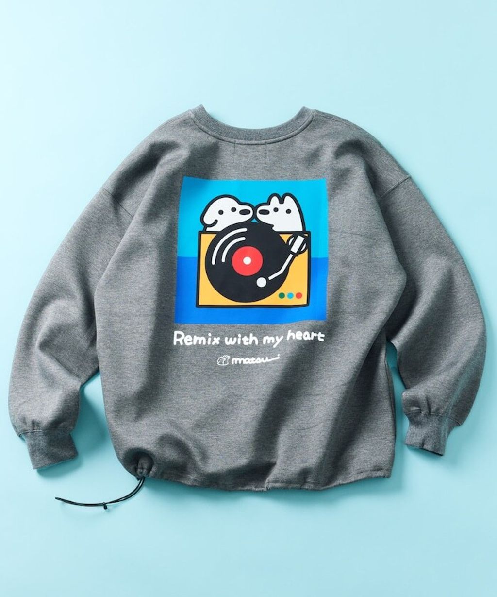 matsui×FREAKS STORE 黑膠唱片下擺抽繩刷毛大學T_20