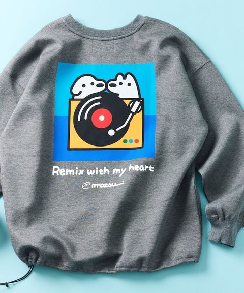 matsui×FREAKS STORE 黑膠唱片下擺抽繩刷毛大學T_21