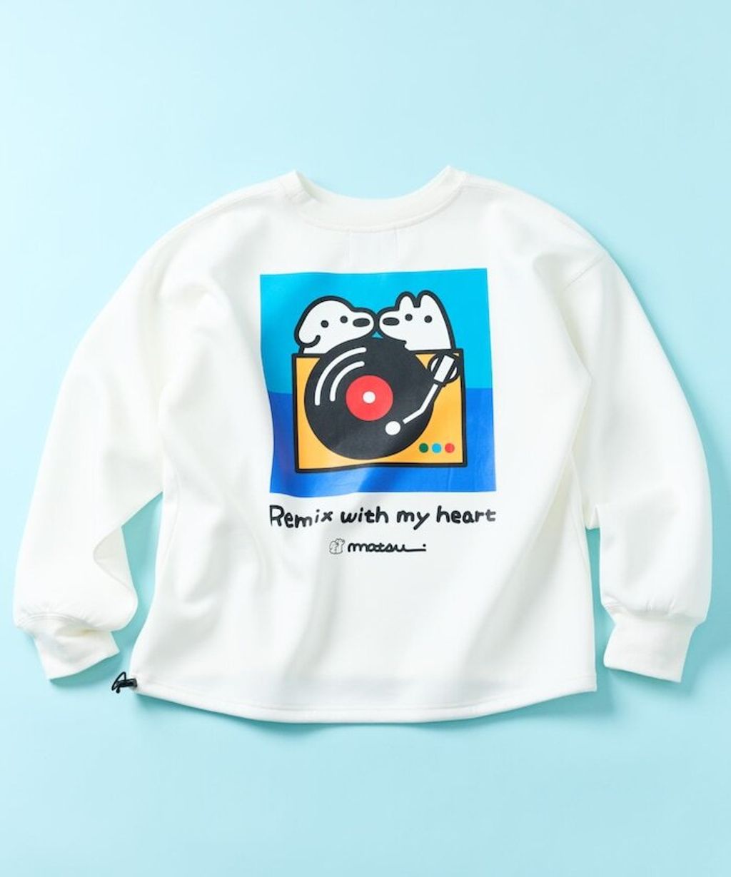 matsui×FREAKS STORE 黑膠唱片下擺抽繩刷毛大學T_1