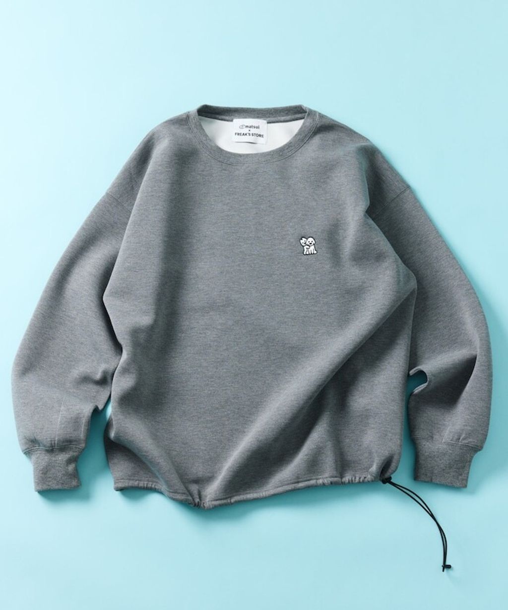 matsui×FREAKS STORE  警告狗狗下擺抽繩刷毛大學T_18