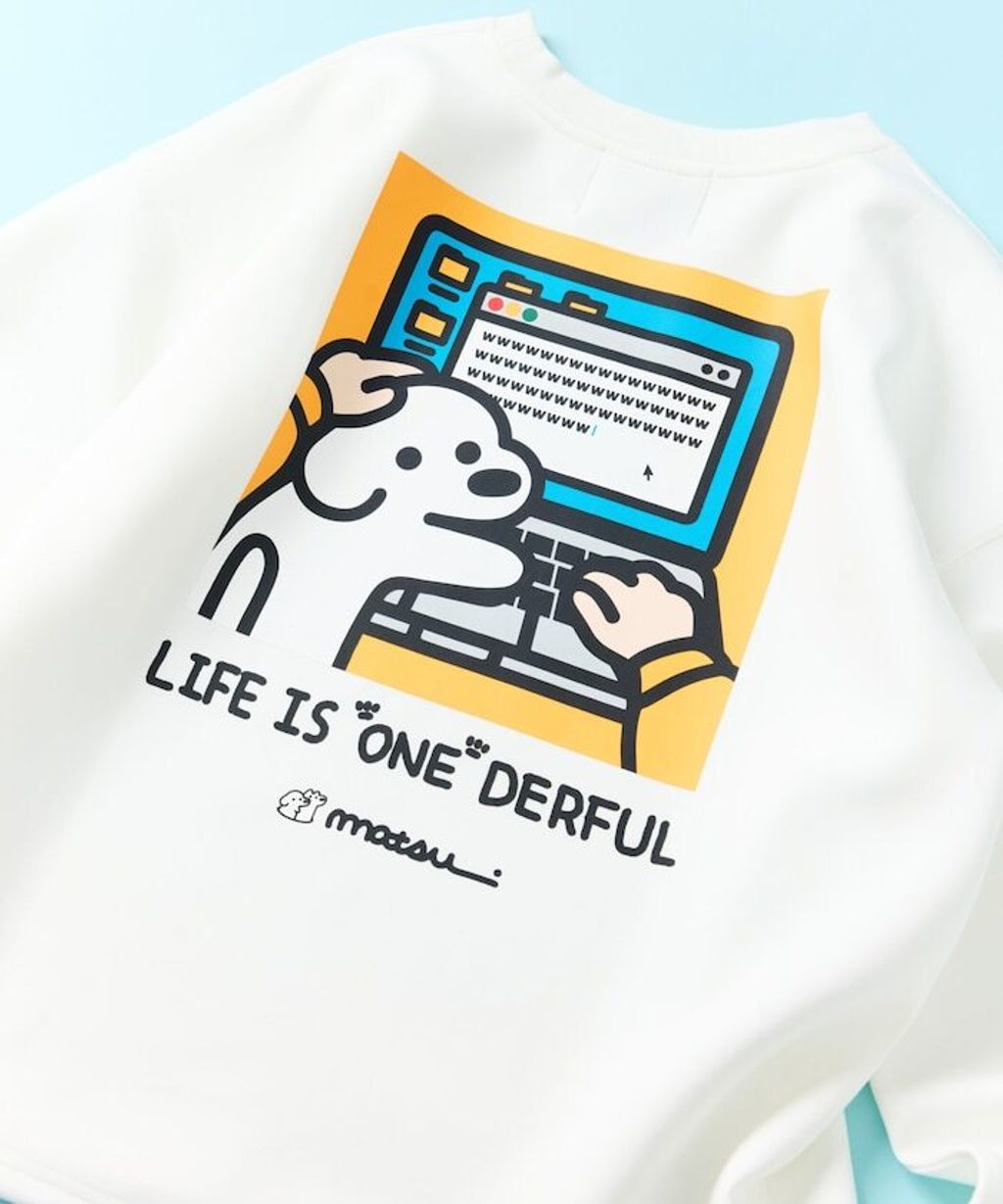 matsui×FREAKS STORE  警告狗狗下擺抽繩刷毛大學T_17