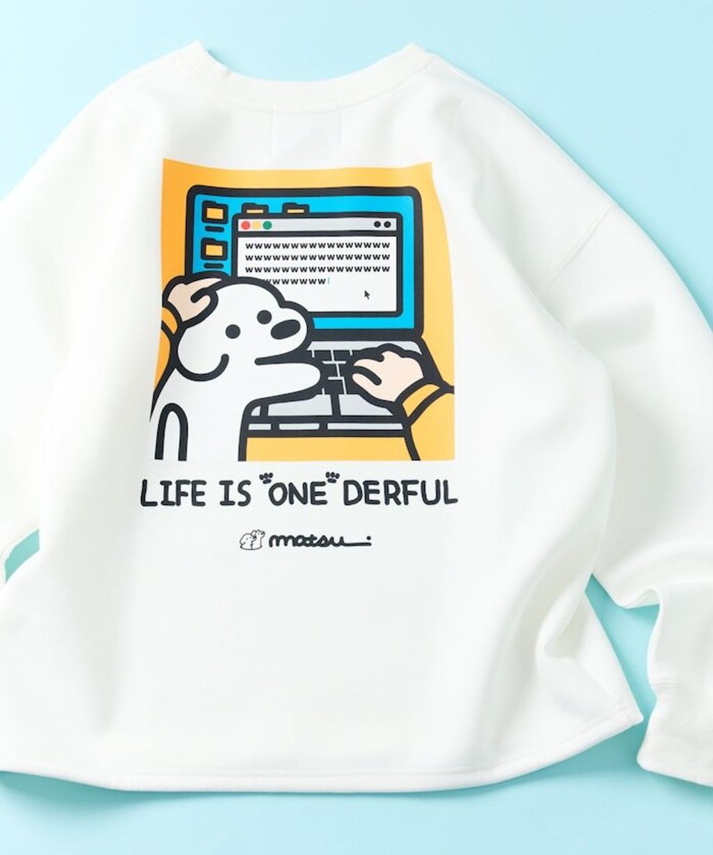 matsui×FREAKS STORE  警告狗狗下擺抽繩刷毛大學T_16