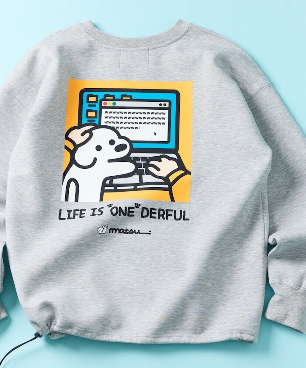 matsui×FREAKS STORE  警告狗狗下擺抽繩刷毛大學T_2