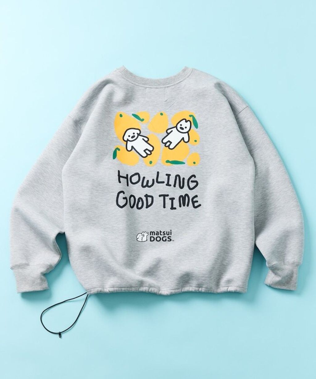 matsui×FREAKS STORE  躺平狗狗下擺抽繩刷毛大學T_5