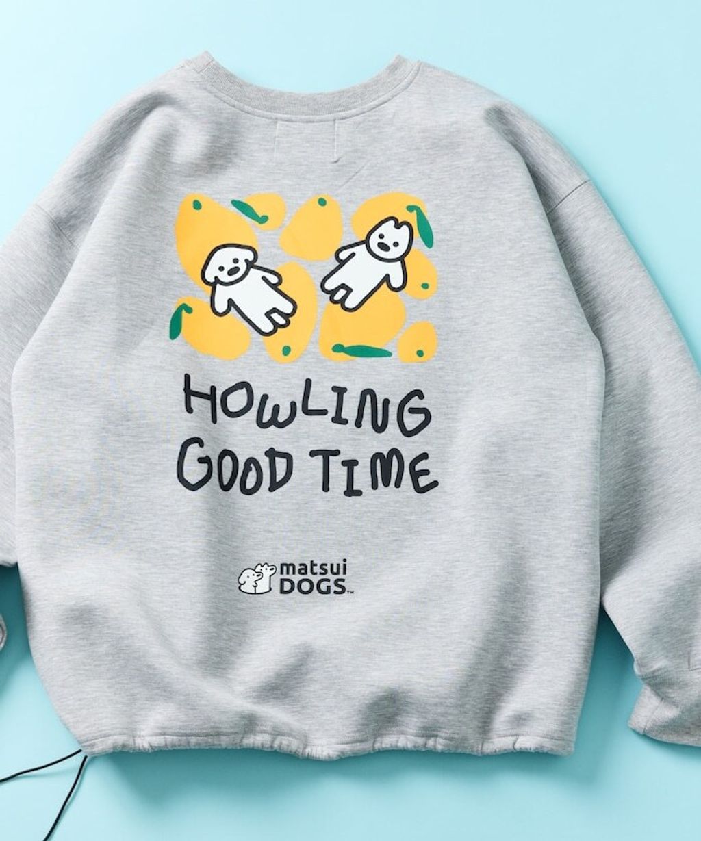 matsui×FREAKS STORE  躺平狗狗下擺抽繩刷毛大學T_6