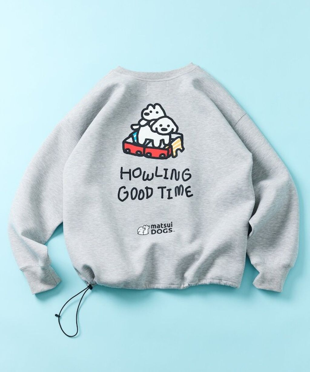 matsui×FREAKS STORE  旅行狗狗下擺抽繩刷毛大學T_5