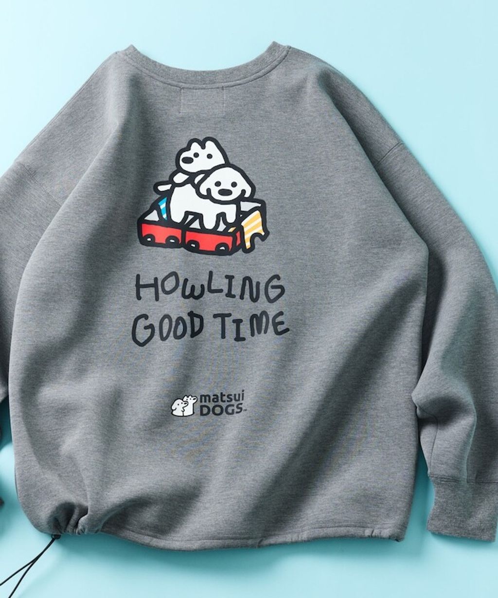 matsui×FREAKS STORE  旅行狗狗下擺抽繩刷毛大學T_3