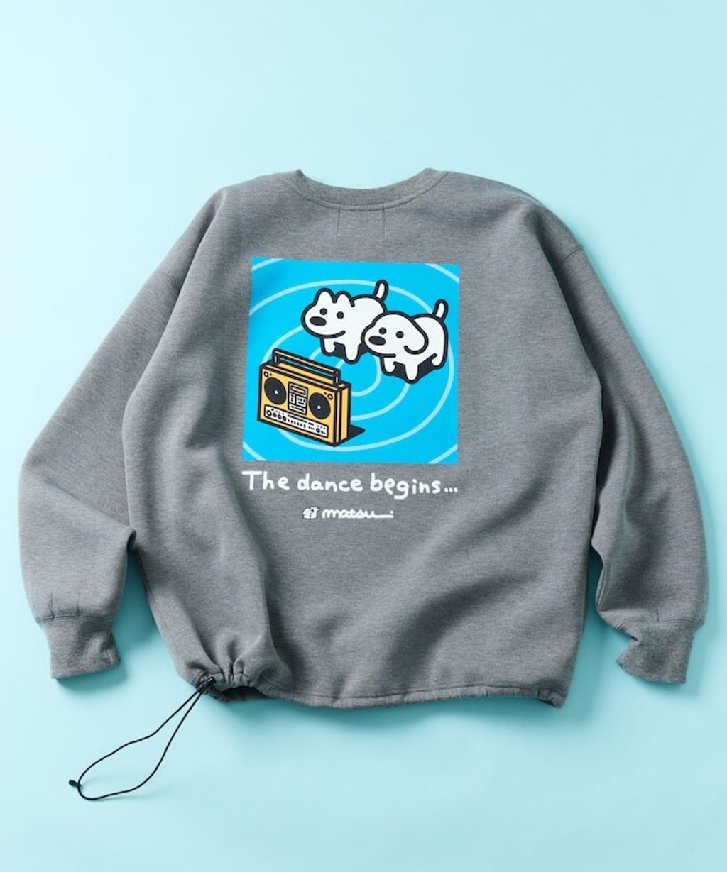 matsui×FREAKS STORE 跳舞狗狗下擺抽繩刷毛大學T_20