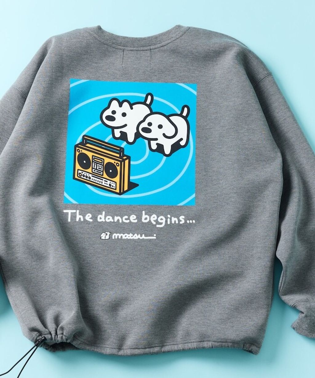 matsui×FREAKS STORE 跳舞狗狗下擺抽繩刷毛大學T_21