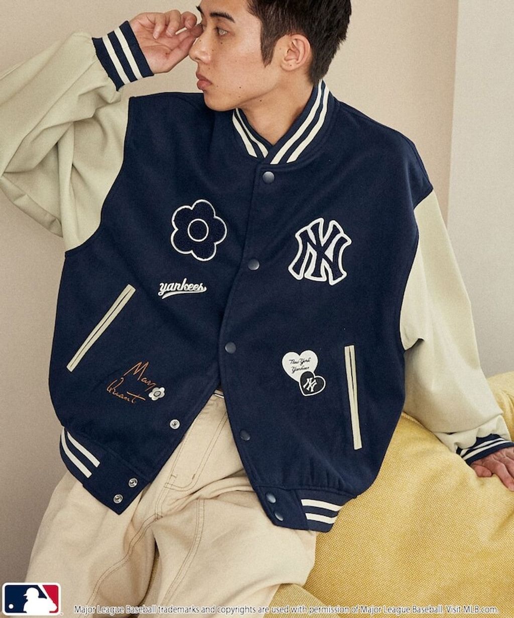MARY QUANT × MLB × FREAKS STORE 三方聯名拼接棒球外套_35