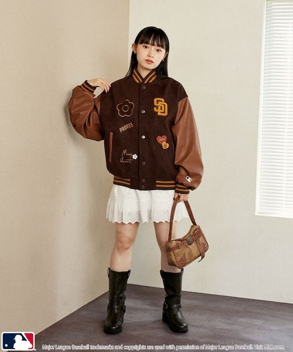 MARY QUANT × MLB × FREAKS STORE 三方聯名拼接棒球外套_20