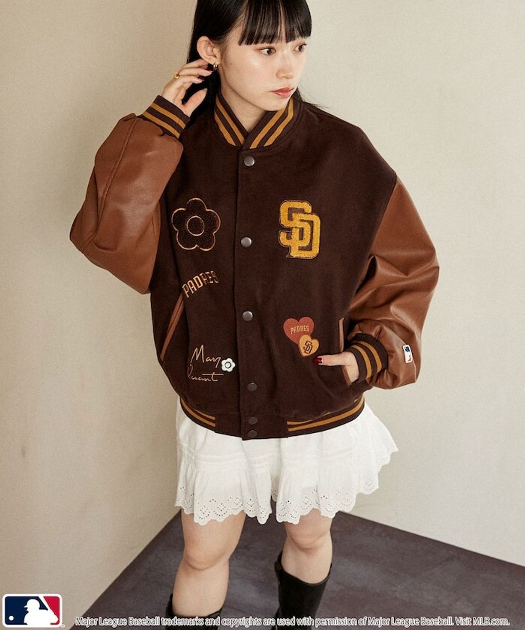 MARY QUANT × MLB × FREAKS STORE 三方聯名拼接棒球外套_19