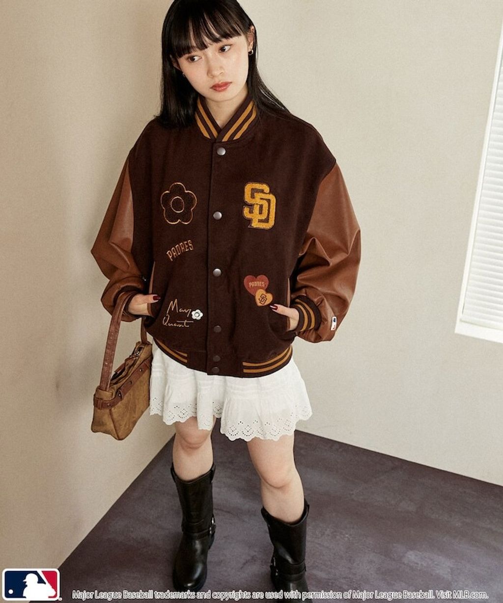 MARY QUANT × MLB × FREAKS STORE 三方聯名拼接棒球外套_23