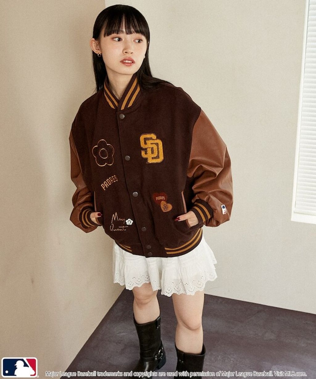 MARY QUANT × MLB × FREAKS STORE 三方聯名拼接棒球外套_18